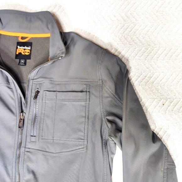 Timberland PRO Power Windproof Gray Softshell Jacket Men's Size medium Biker - Picture 6 of 13